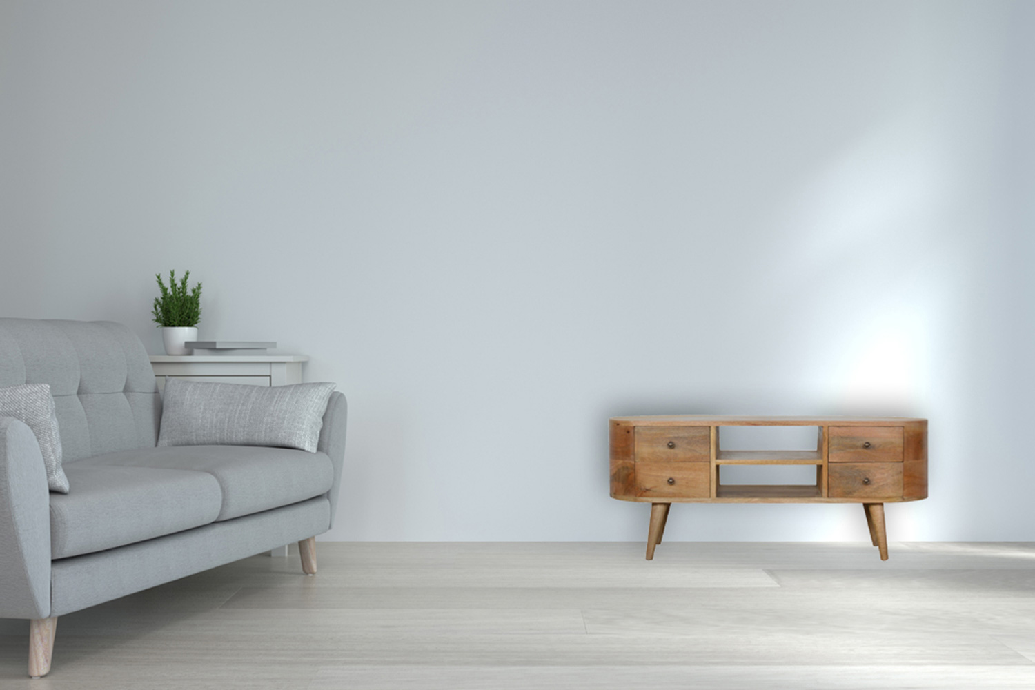 Artisan Rounded Entertainment Unit - Oak-ish