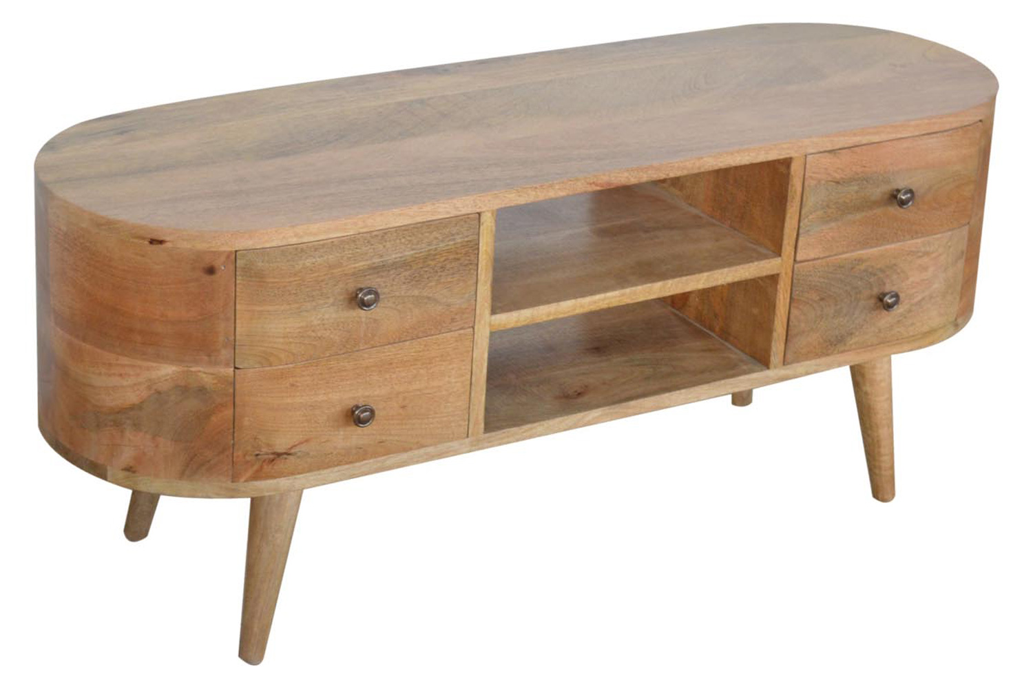 Artisan Rounded Entertainment Unit - Oak-ish