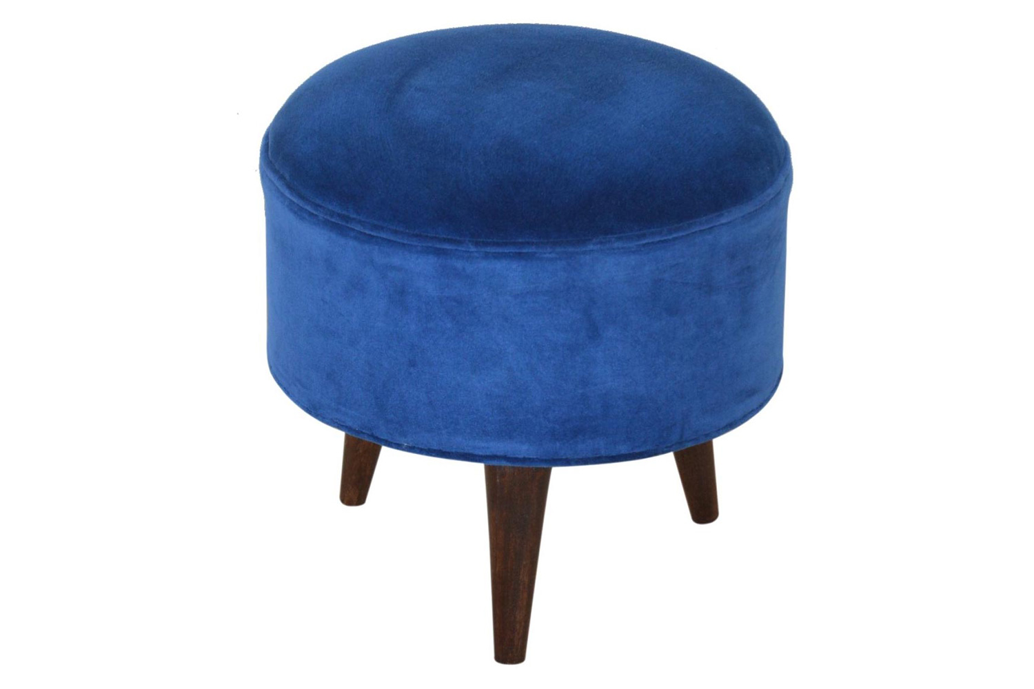 Artisan Nordic Style Footstool - Royal Blue, Velvet