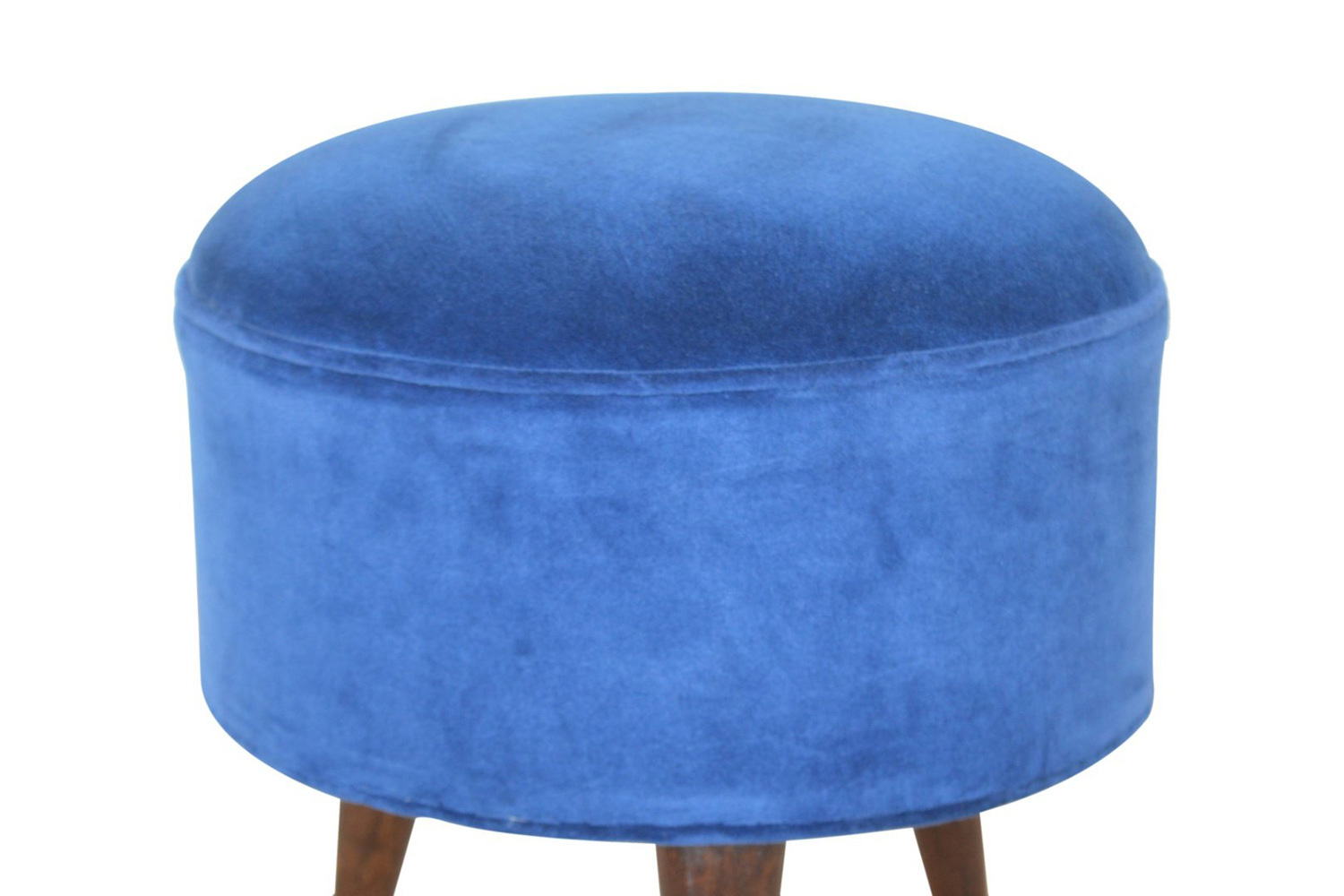 Artisan Nordic Style Footstool - Royal Blue, Velvet