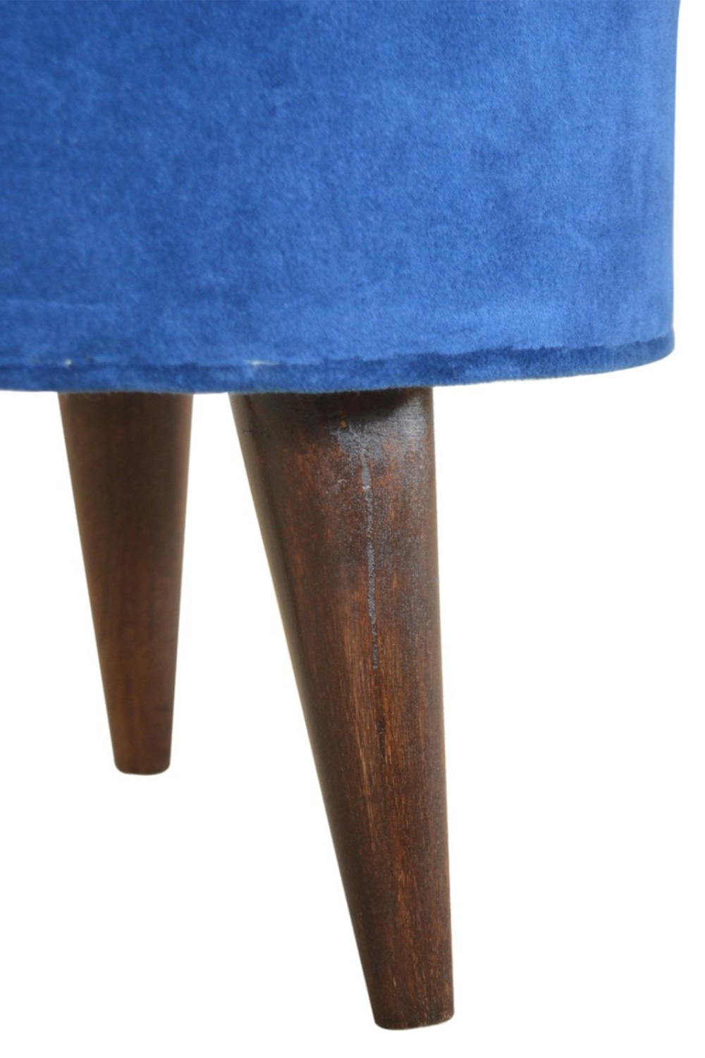 Artisan Nordic Style Footstool - Royal Blue, Velvet