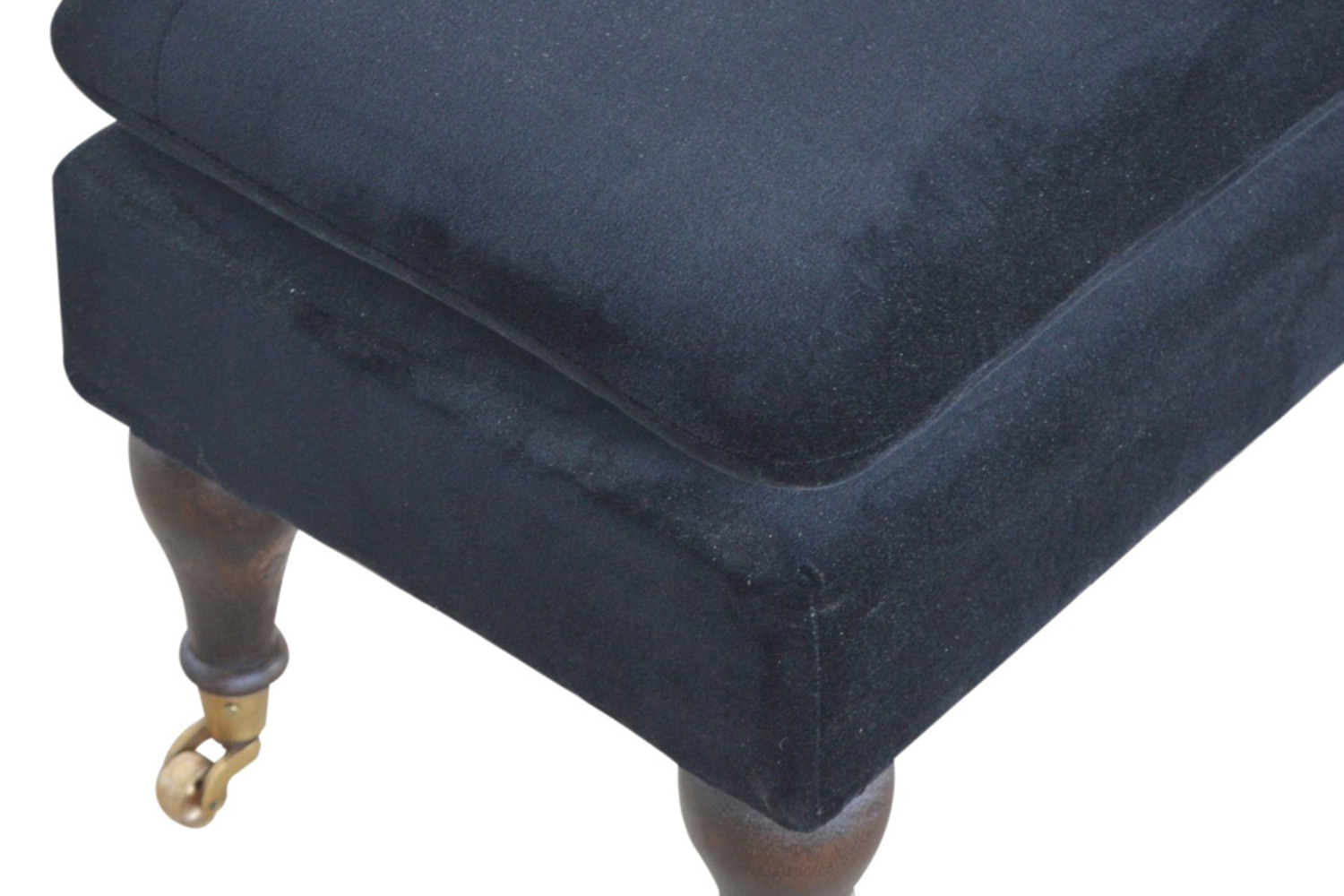 Artisan Bench with Castor Legs - Black, Velvet