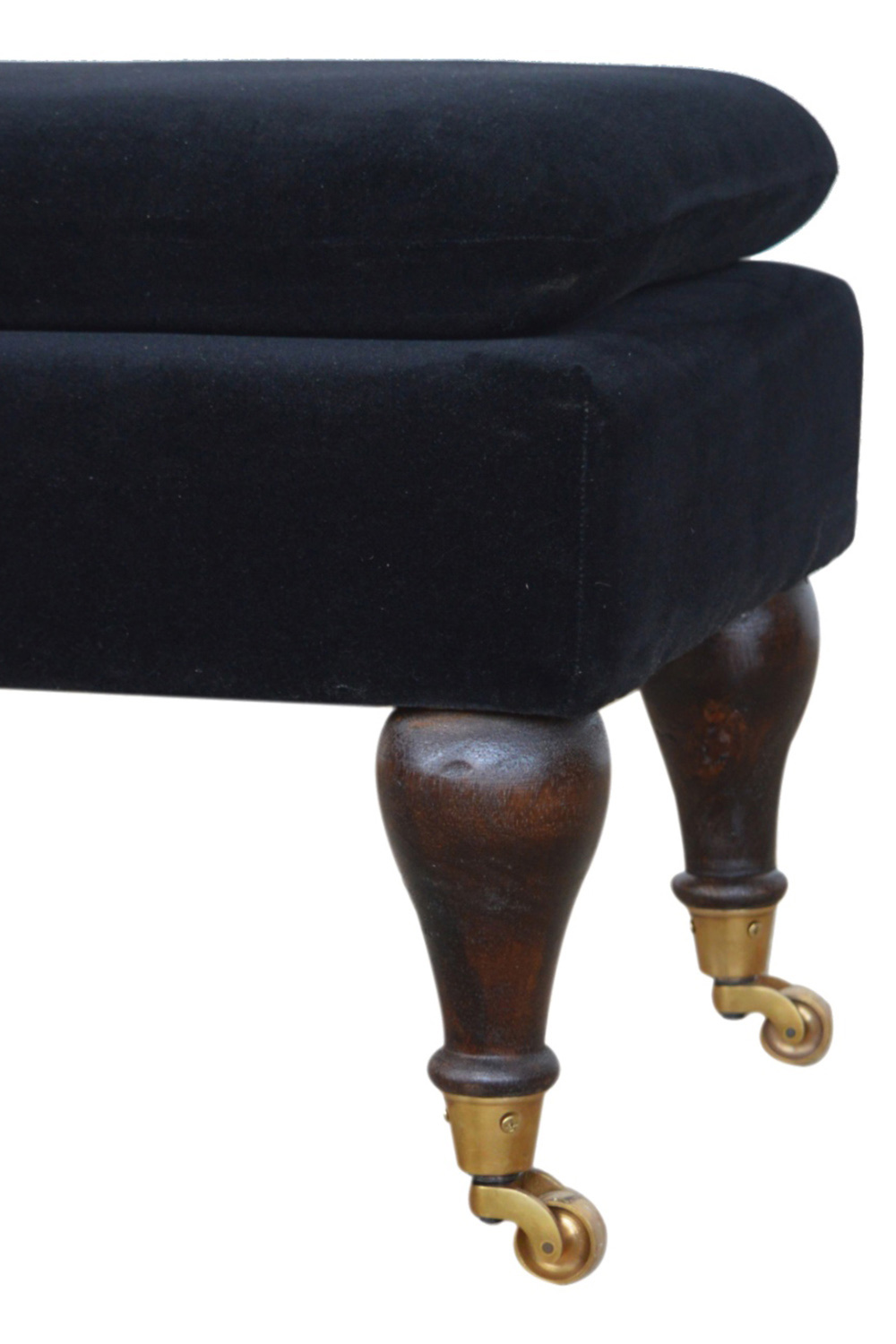 Artisan Bench with Castor Legs - Black, Velvet