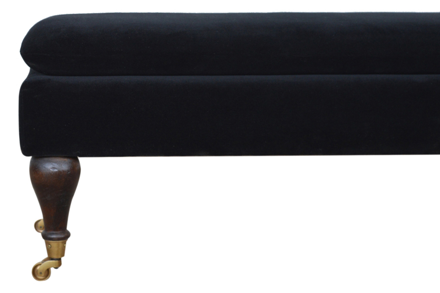 Artisan Bench with Castor Legs - Black, Velvet