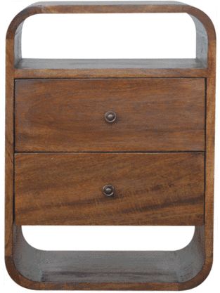 Artisan - Chestnut Curve 2 Drawer Nightstand