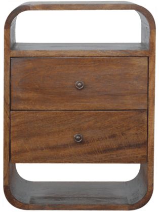 Artisan - Chestnut Curve 2 Drawer Nightstand