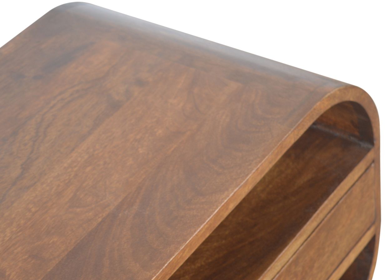 Artisan - Chestnut Curved Edge Media Unit With 2 Drawers