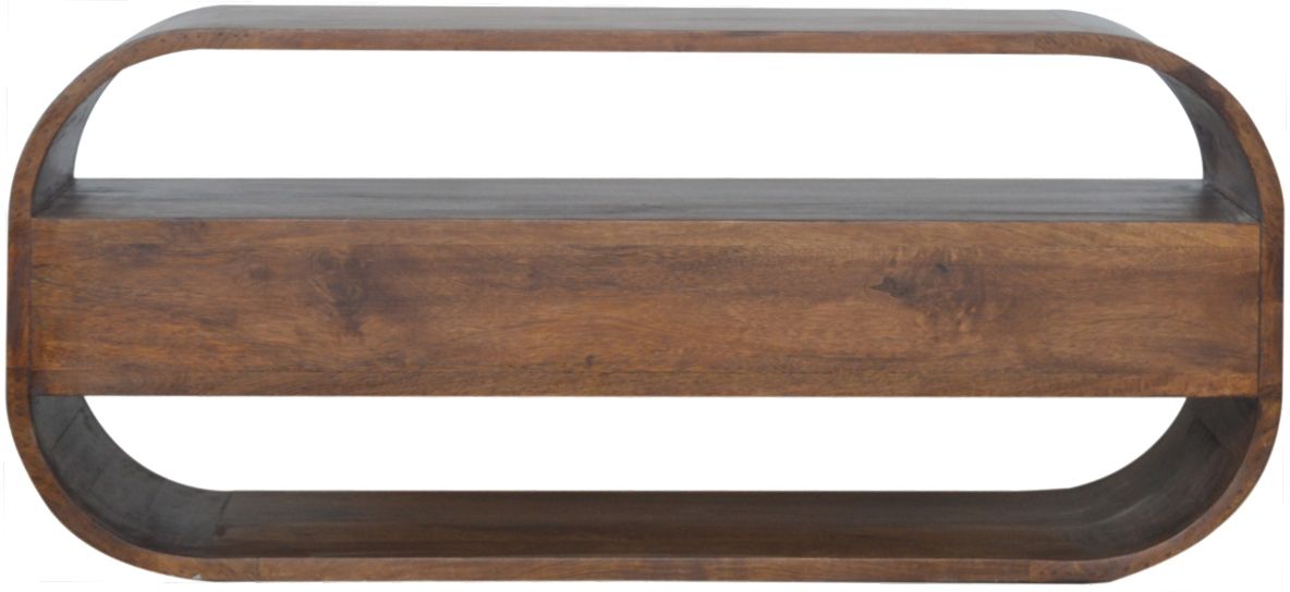 Artisan - Chestnut Curved Edge Media Unit With 2 Drawers