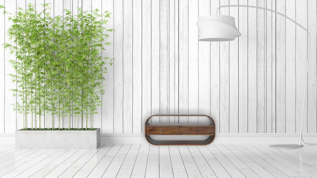 Artisan - Chestnut Curved Edge Media Unit With 2 Drawers