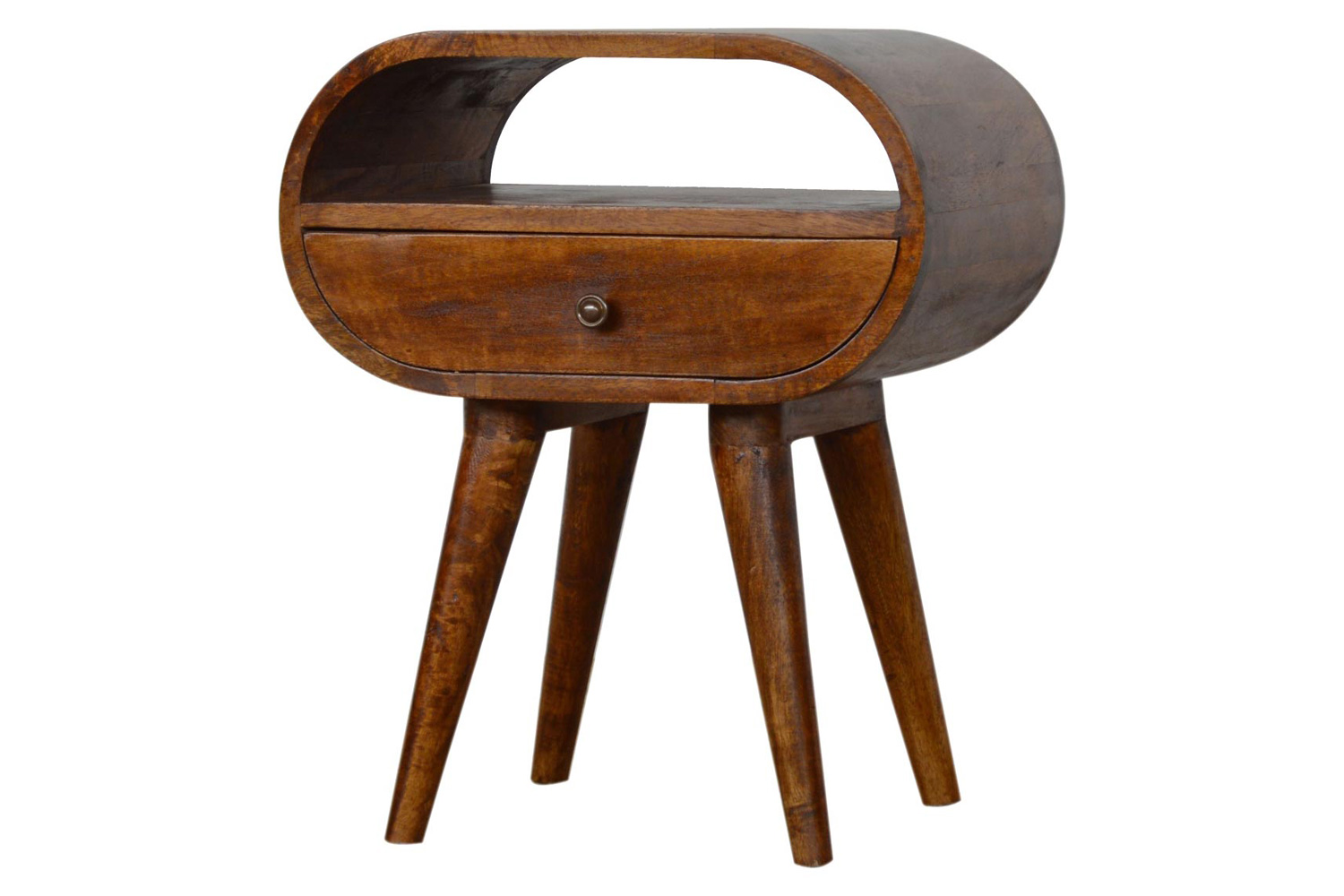 Artisan Circular Open Slot Bedside - Chestnut