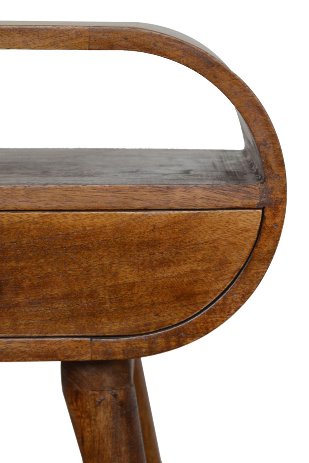 Artisan Circular Open Slot Bedside - Chestnut