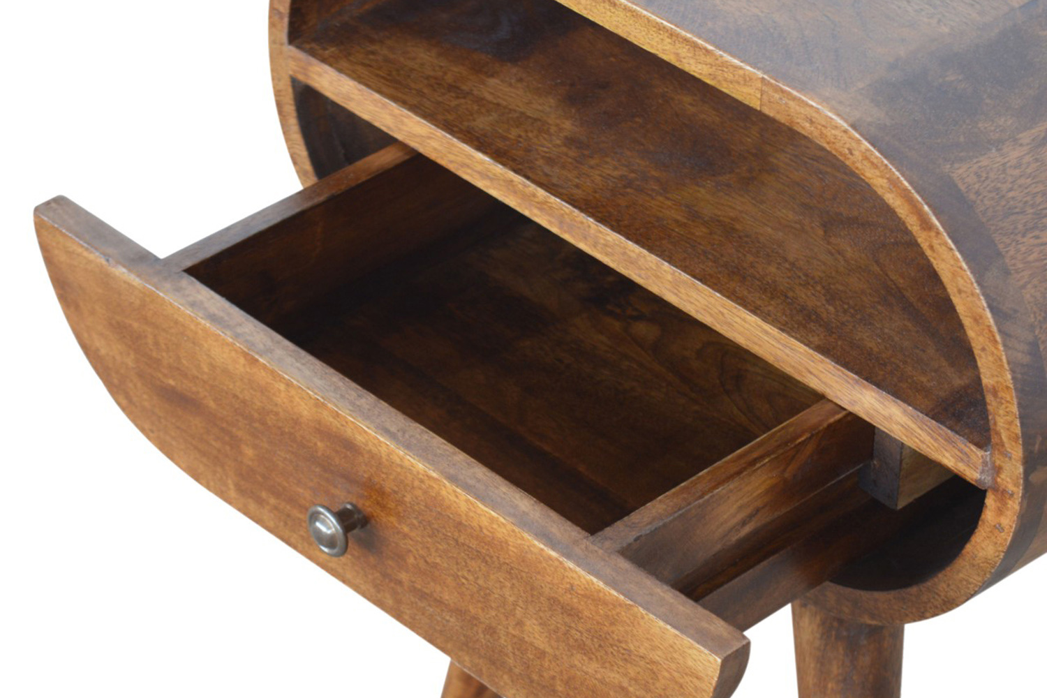 Artisan Circular Open Slot Bedside - Chestnut
