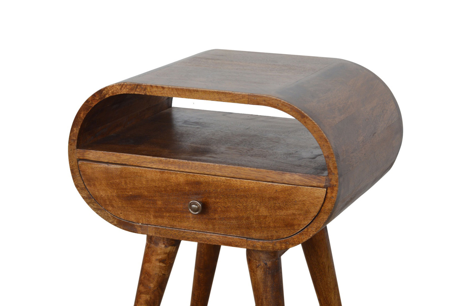 Artisan Circular Open Slot Bedside - Chestnut