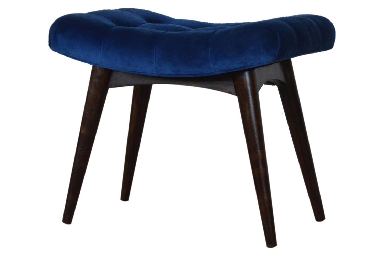 Artisan Curved Bench - Royal Blue, Velvet