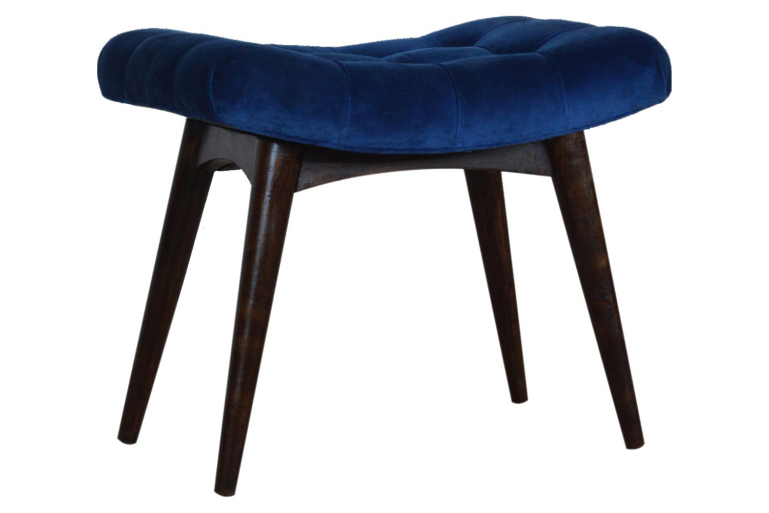 Artisan Curved Bench - Royal Blue, Velvet