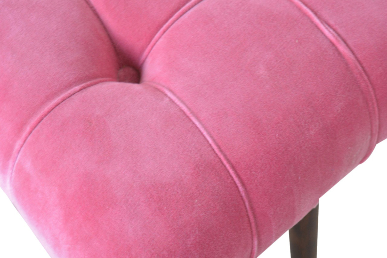 Artisan Curved Bench - Pink Cotton, Velvet