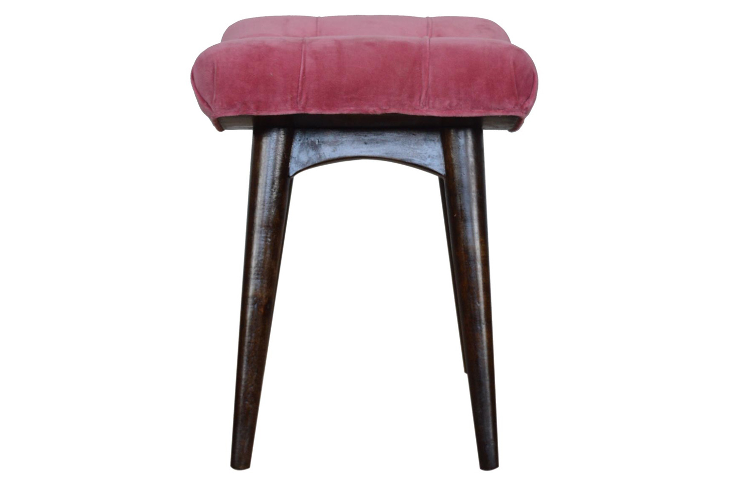 Artisan Curved Bench - Pink Cotton, Velvet