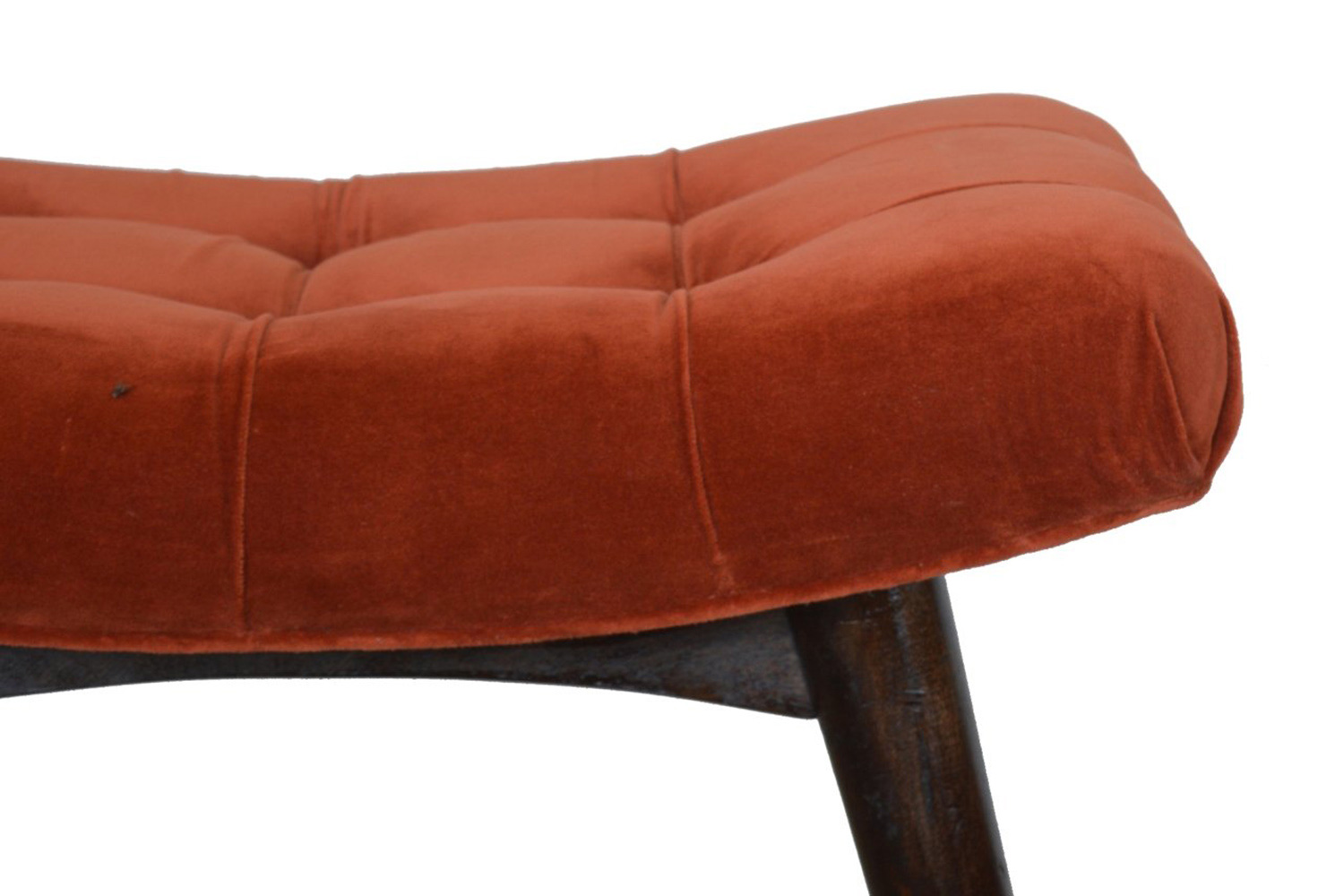 Artisan Curved Bench - Brick Red, Velvet
