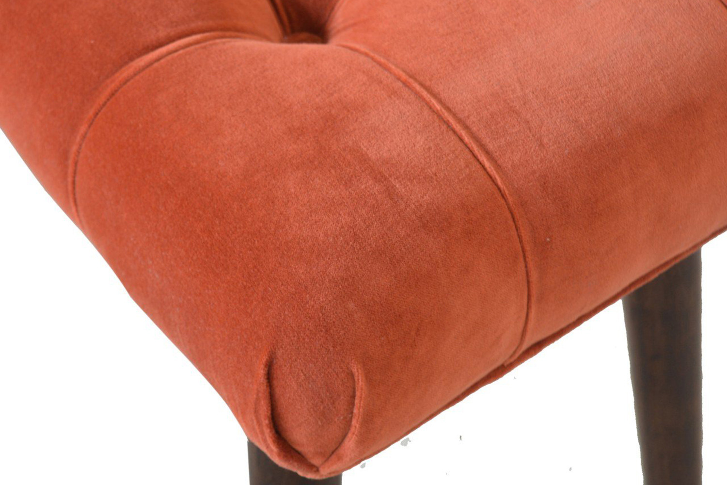 Artisan Curved Bench - Brick Red, Velvet