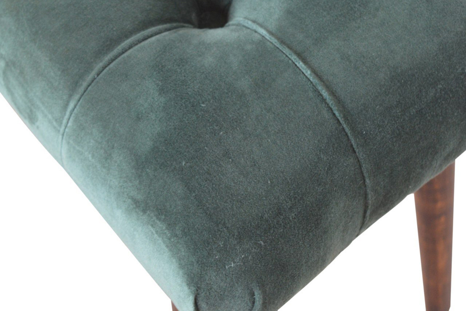 Artisan Curved Bench - Emerald Green, Velvet