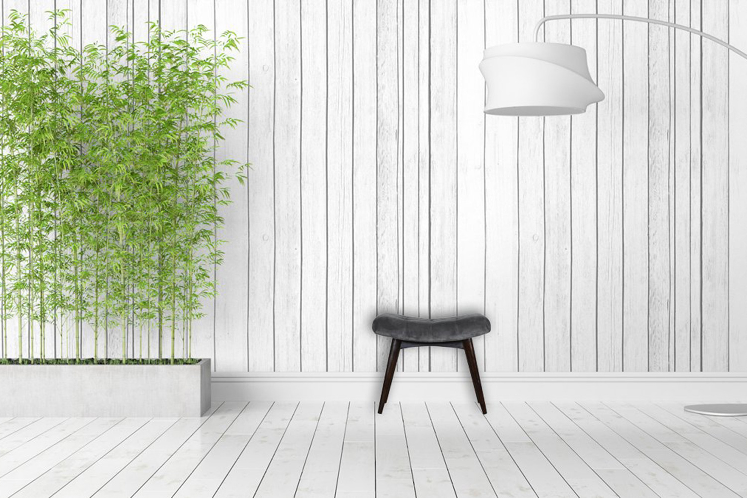 Artisan Curved Bench - Gray, Velvet