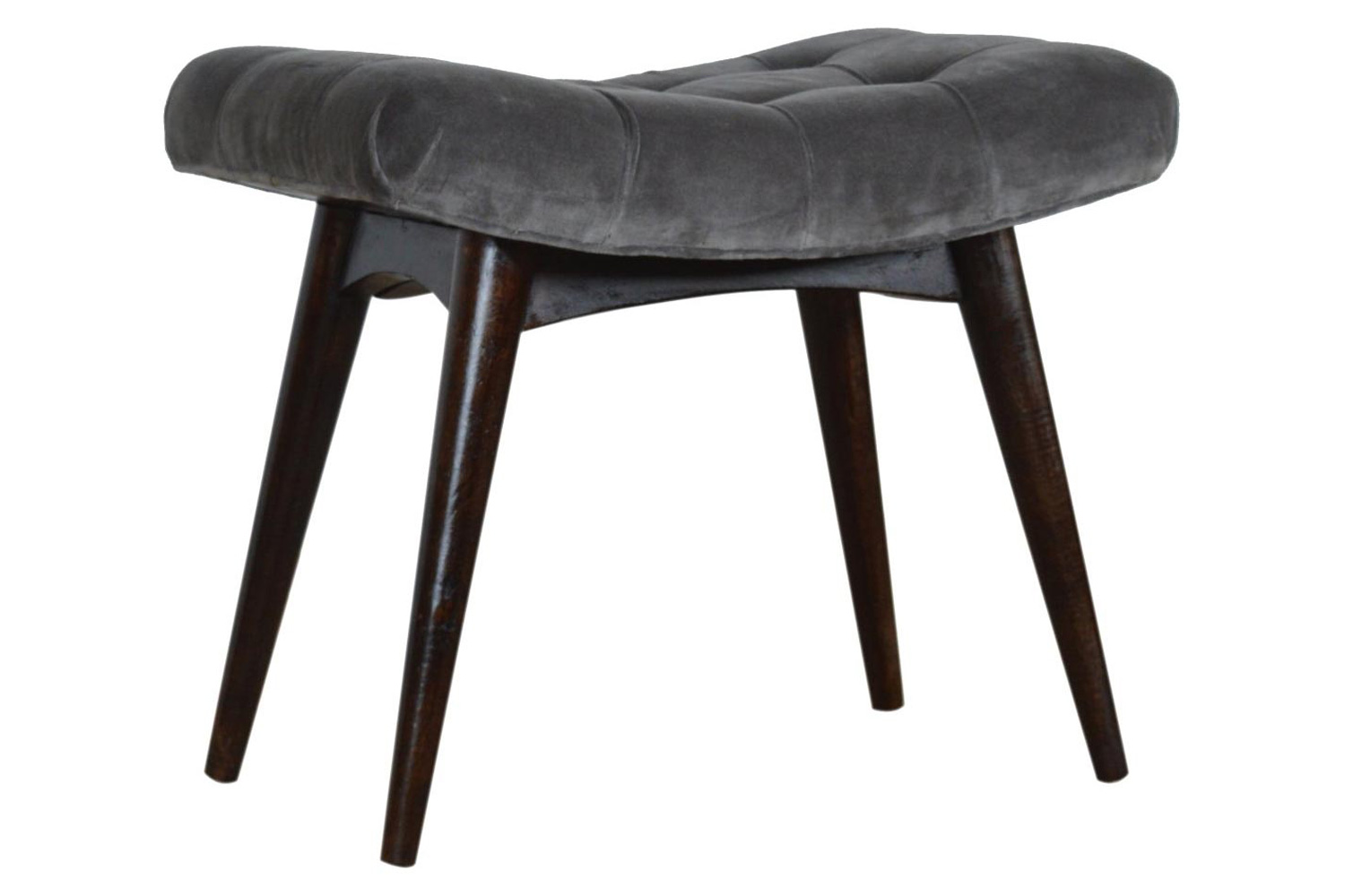 Artisan Curved Bench - Gray, Velvet