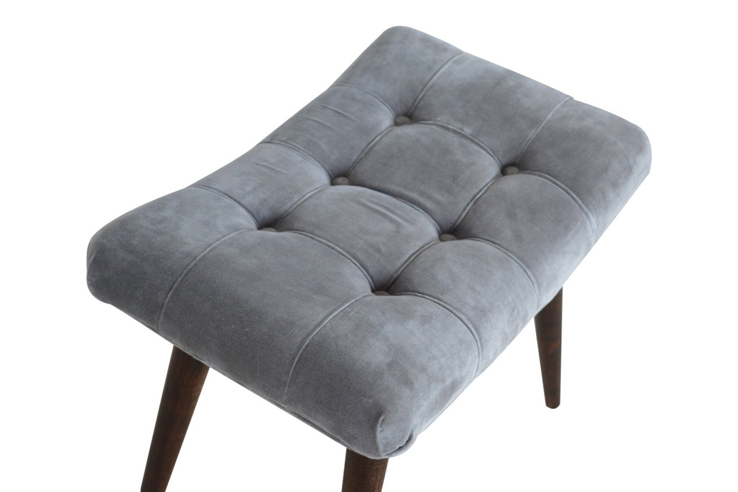 Artisan Curved Bench - Gray, Velvet