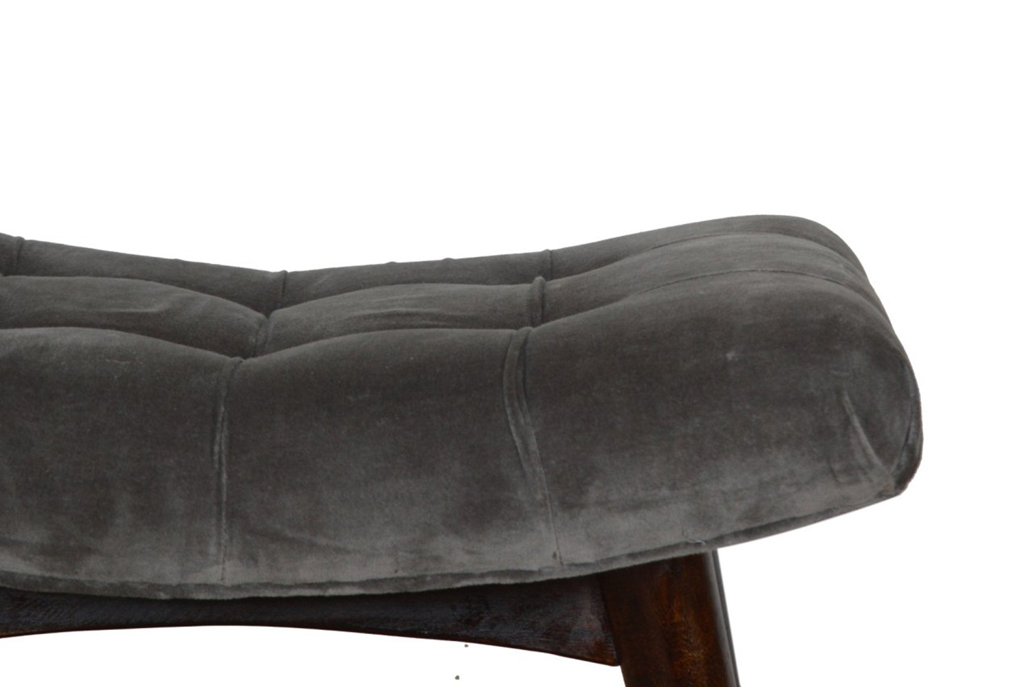 Artisan Curved Bench - Gray, Velvet