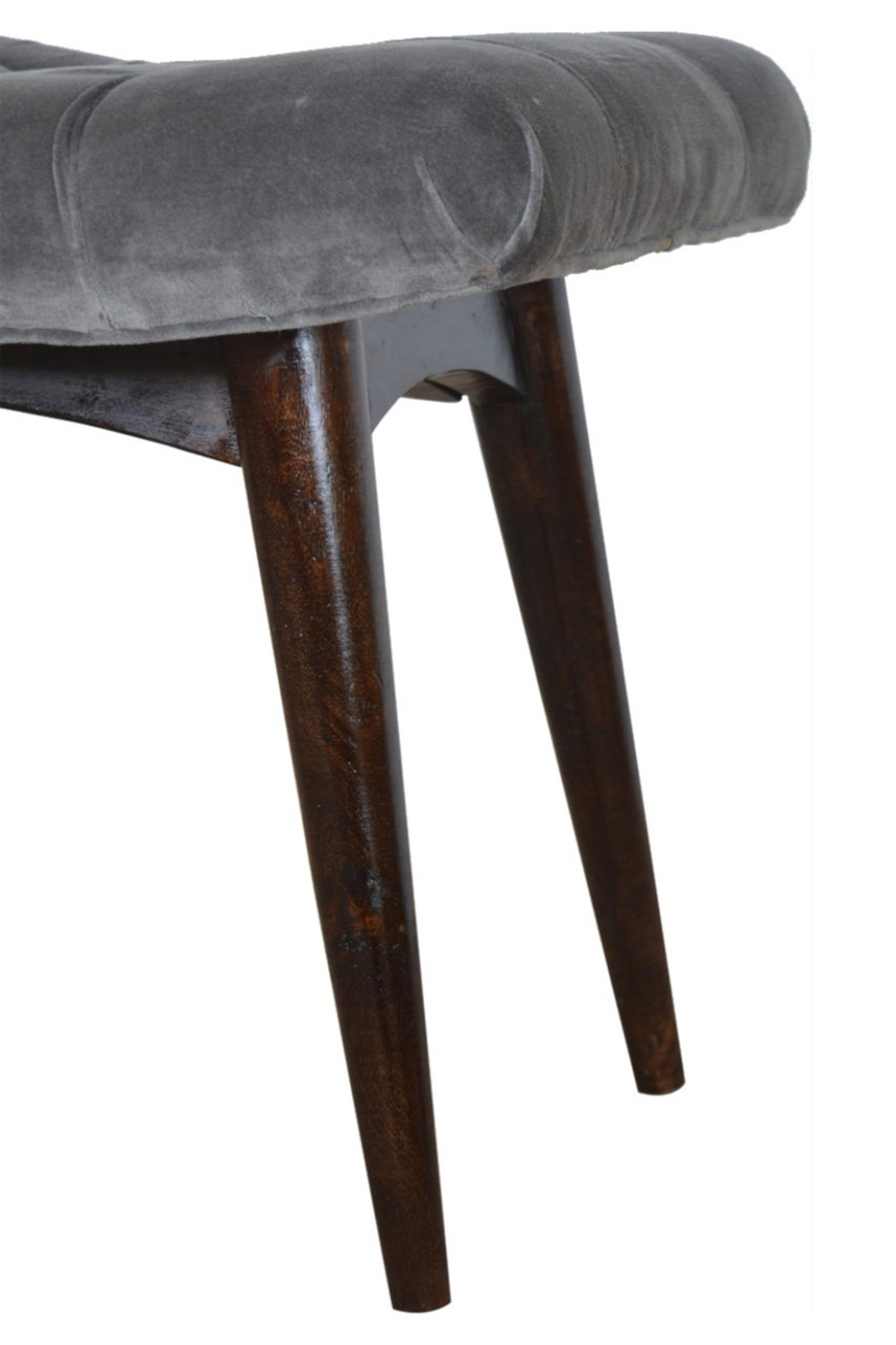 Artisan Curved Bench - Gray, Velvet