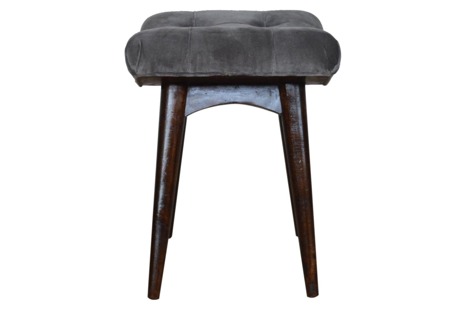 Artisan Curved Bench - Gray, Velvet