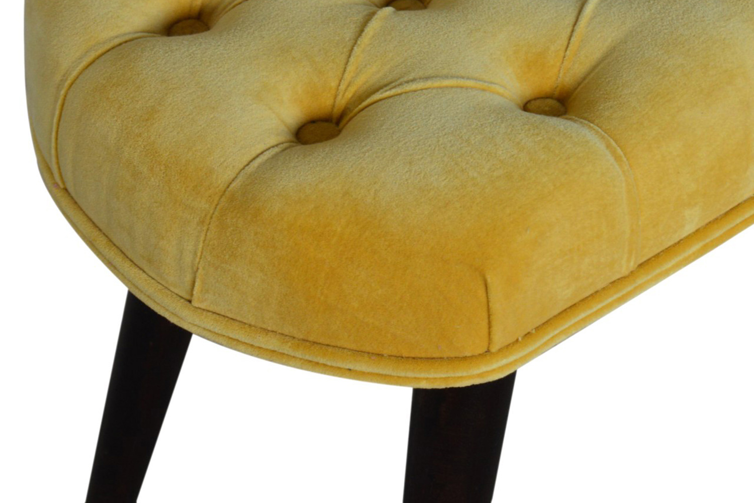 Artisan Deep Button Bench - Mustard, Velvet