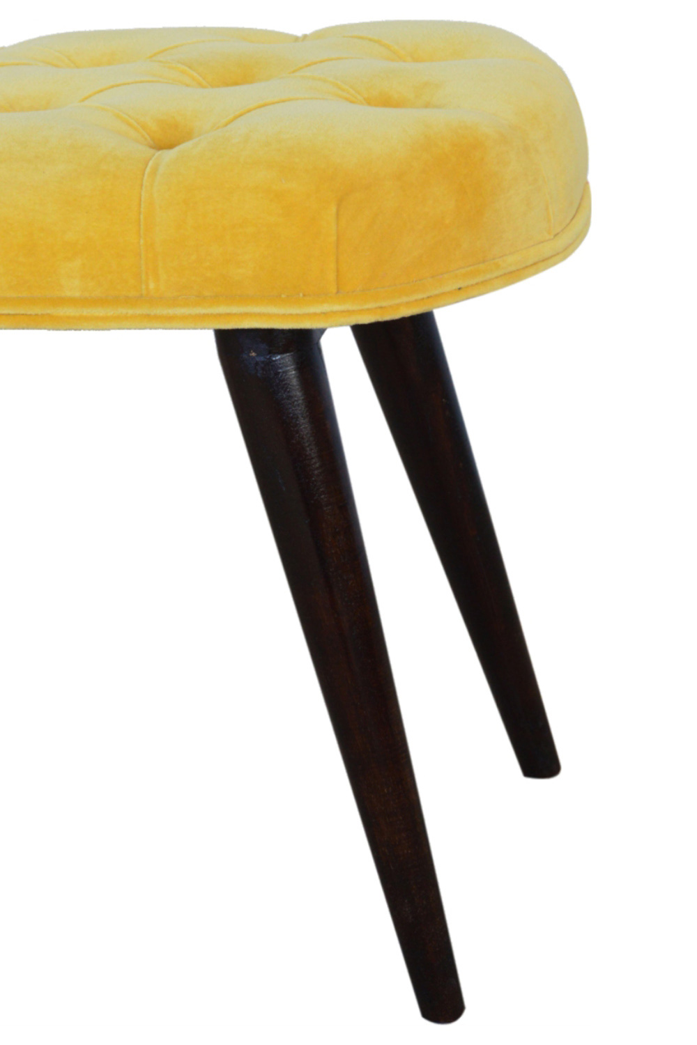 Artisan Deep Button Bench - Mustard, Velvet