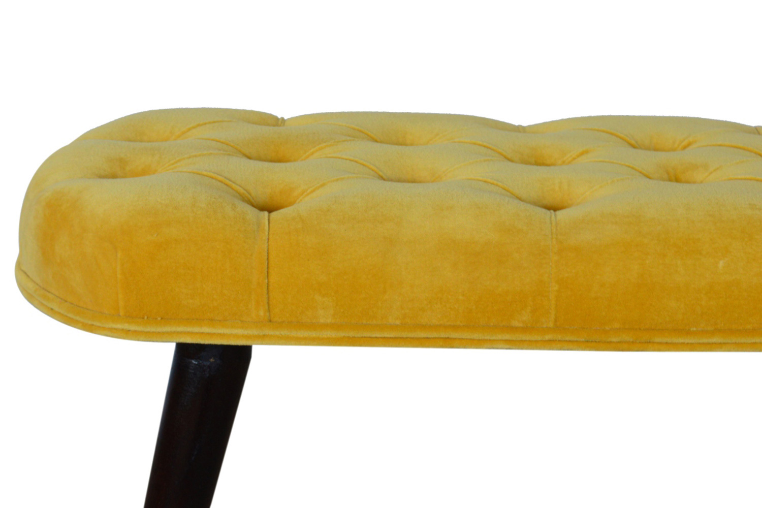 Artisan Deep Button Bench - Mustard, Velvet