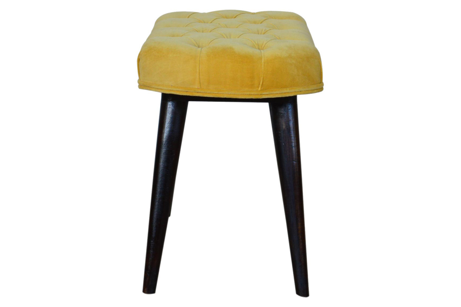Artisan Deep Button Bench - Mustard, Velvet