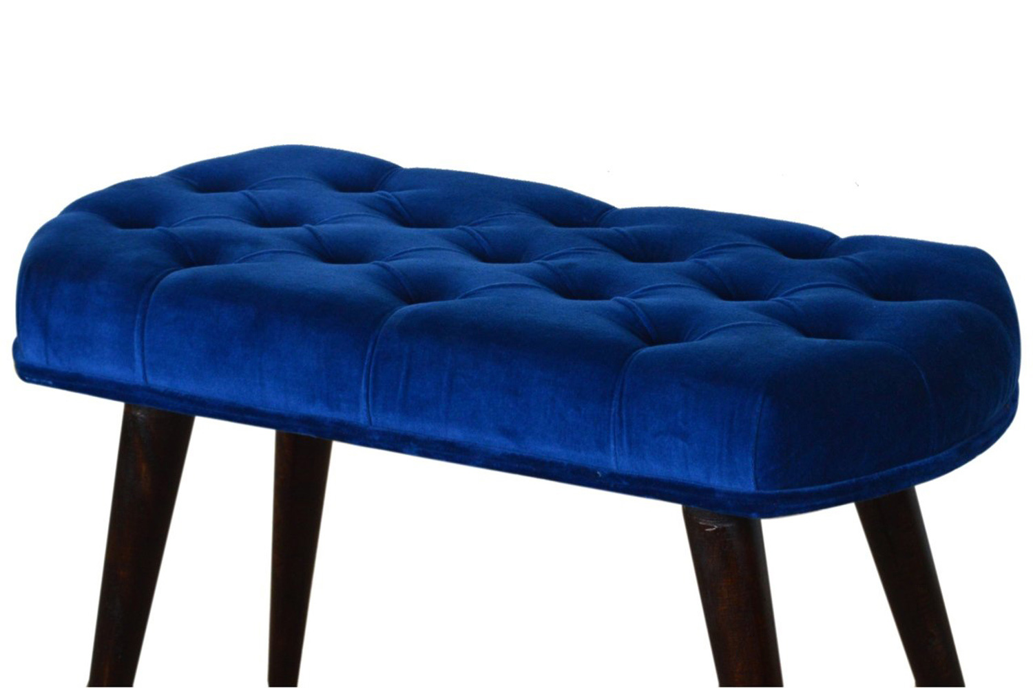 Artisan Deep Button Bench - Royal Blue, Velvet
