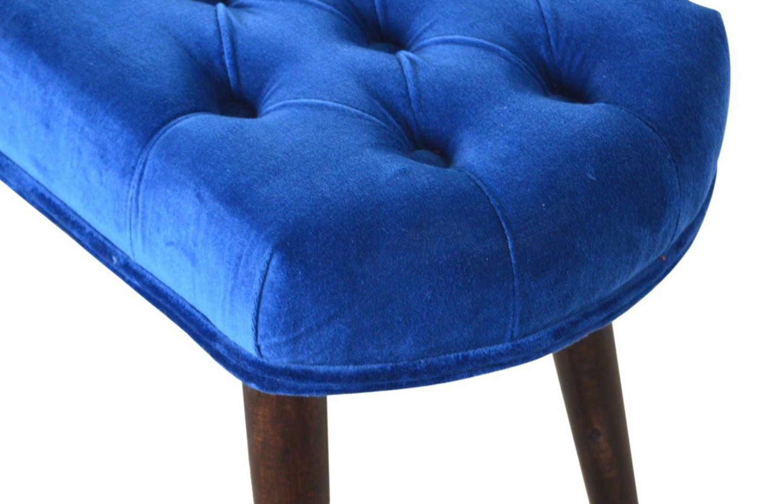 Artisan Deep Button Bench - Royal Blue, Velvet