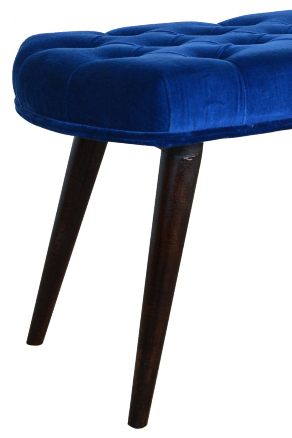 Artisan Deep Button Bench - Royal Blue, Velvet