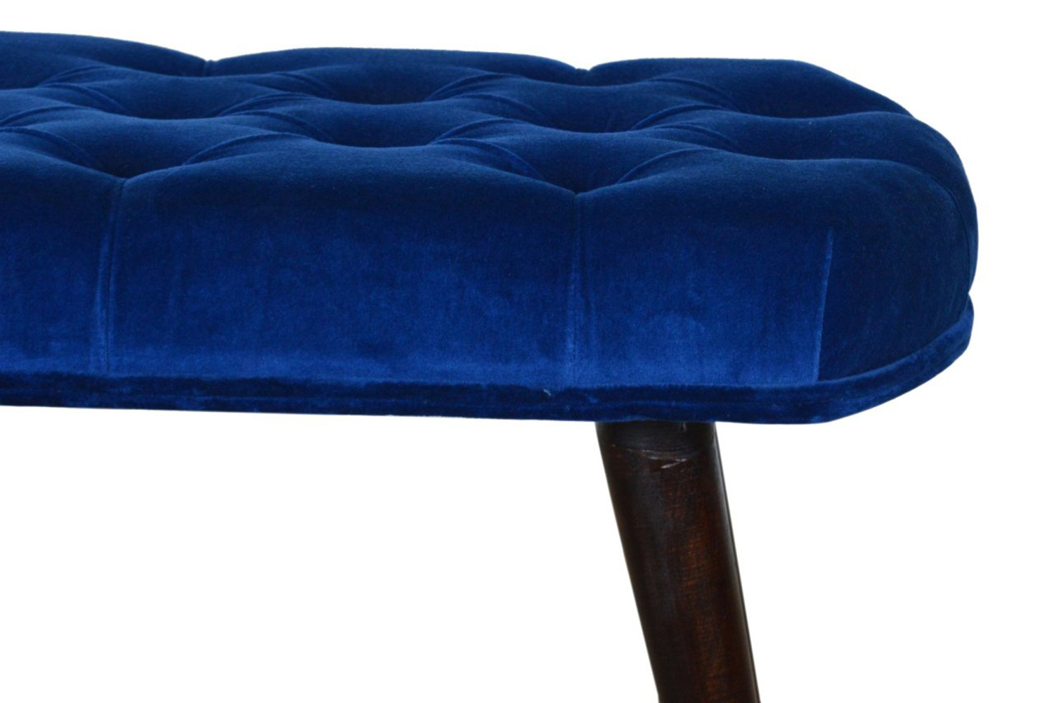 Artisan Deep Button Bench - Royal Blue, Velvet