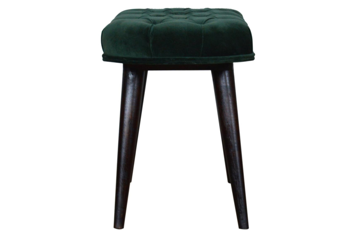 Artisan Deep Button Bench - Emerald Green, Velvet