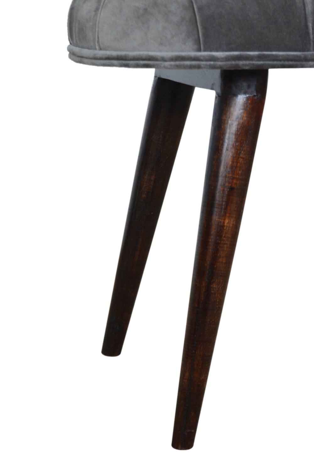 Artisan Deep Button Bench - Gray, Velvet