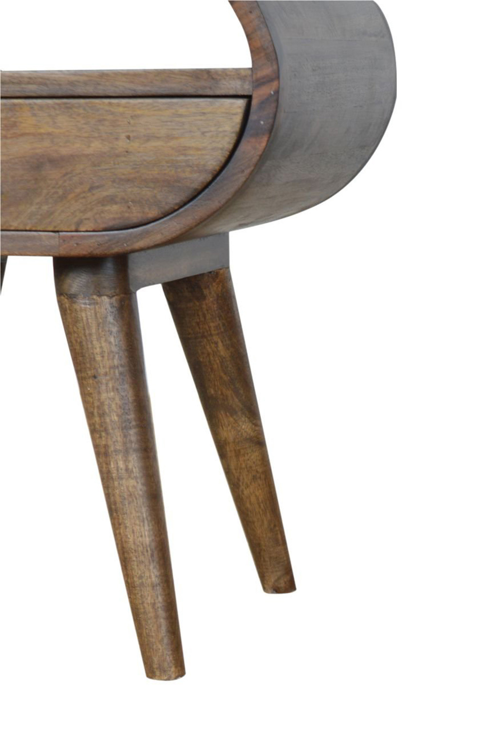 Artisan Circular Open Slot Bedside - Gray Washed