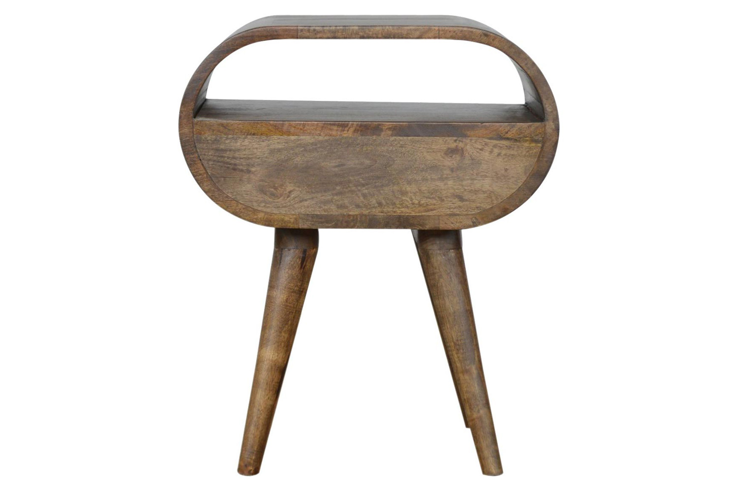 Artisan Circular Open Slot Bedside - Gray Washed