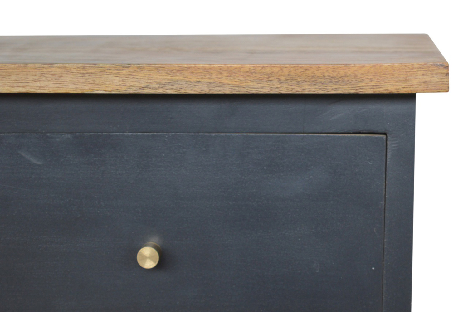 Artisan Hand Painted Bedside - Charcoal Black