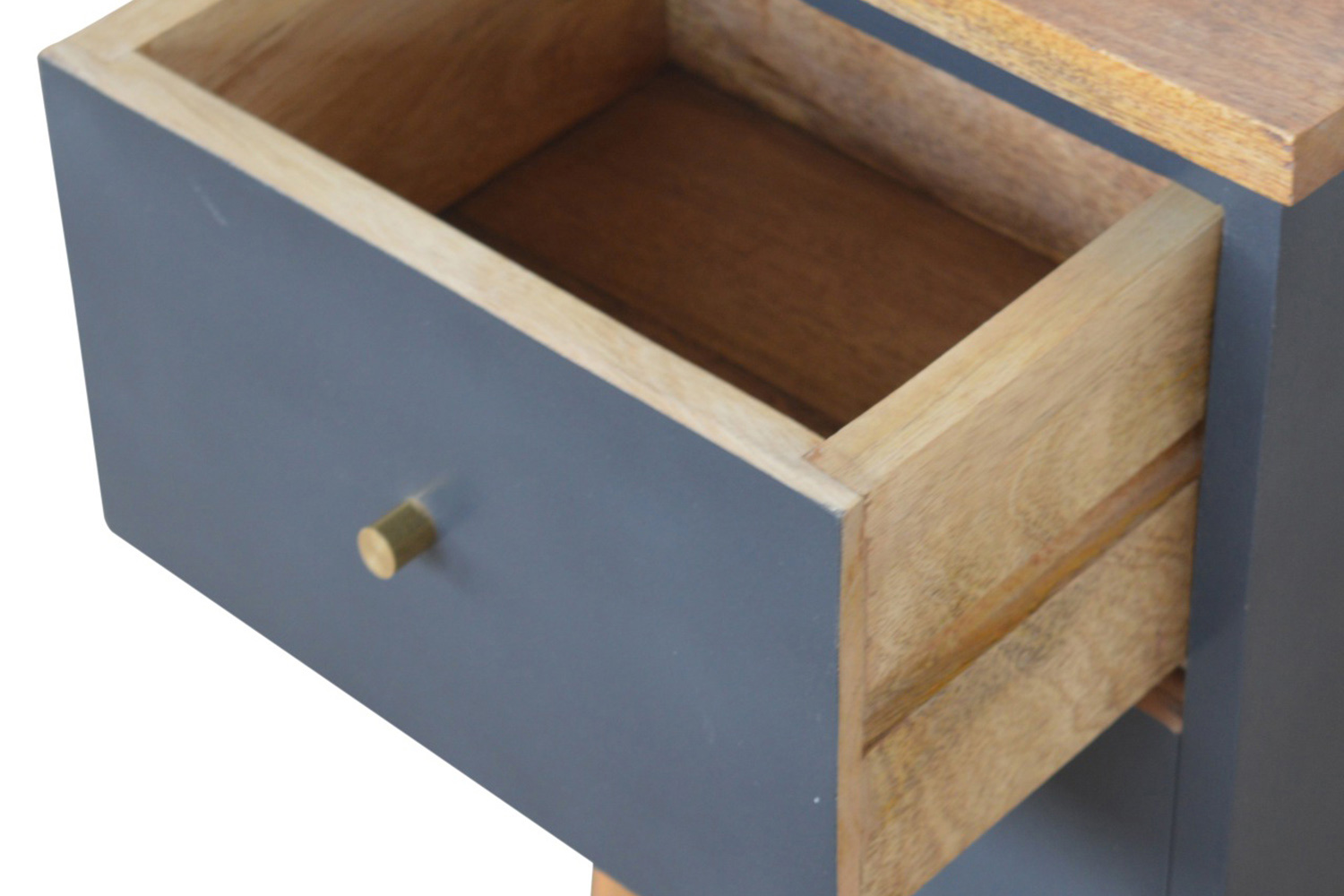 Artisan Hand Painted Bedside - Charcoal Black