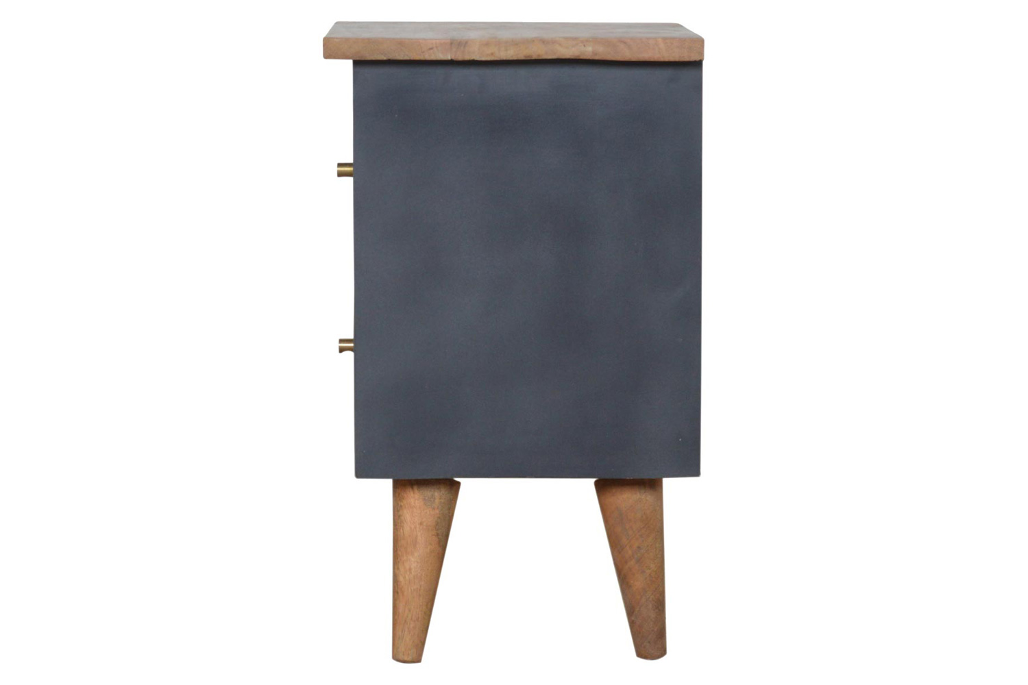 Artisan Hand Painted Bedside - Charcoal Black