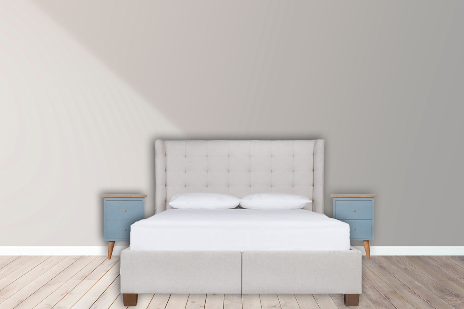 Artisan Hand Painted Bedside - Blue