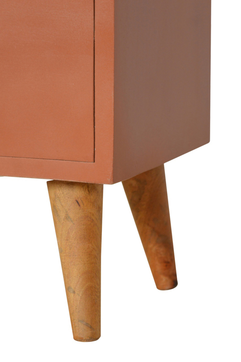 Artisan Hand Painted Bedside - Brick Red