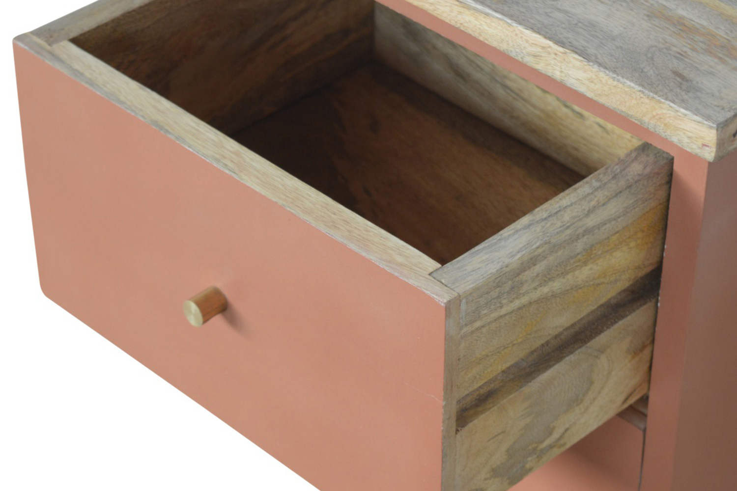Artisan Hand Painted Bedside - Brick Red