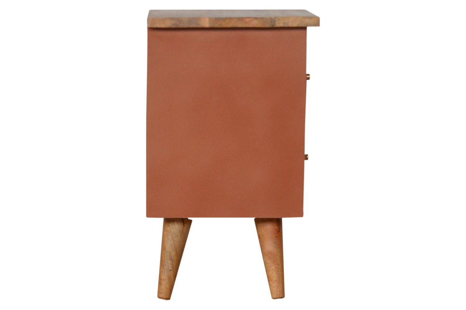 Artisan Hand Painted Bedside - Brick Red