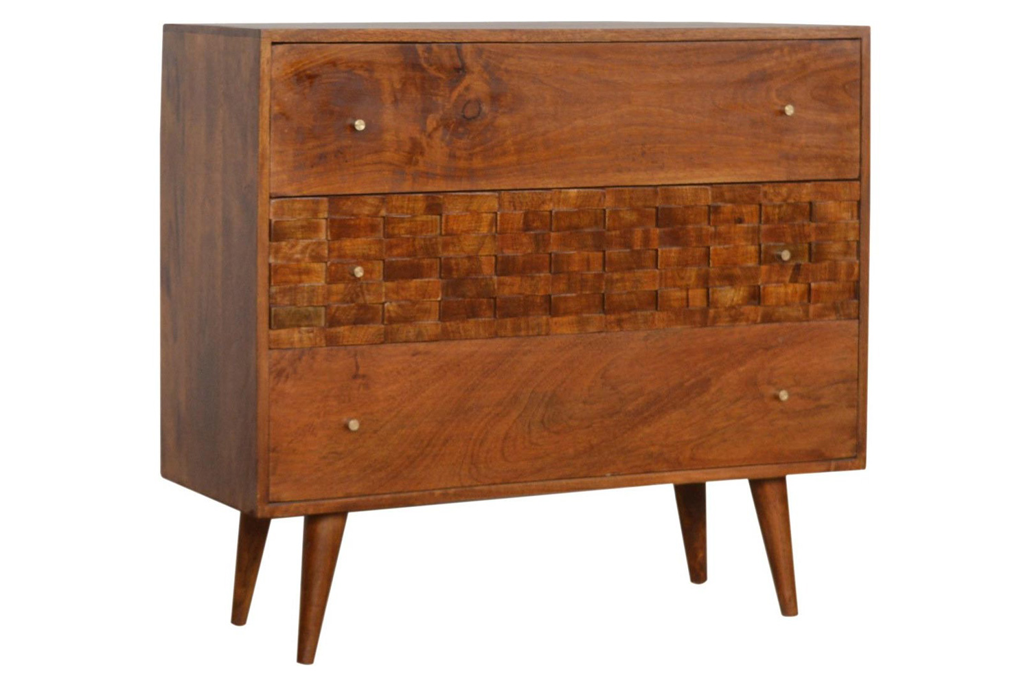 Artisan - Tile Carved Chest in Chestnut
